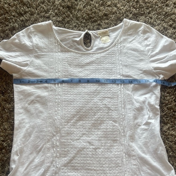 Matilda Jane white ruffle eyelet short sleeve peplum top - Picture 5 of 6